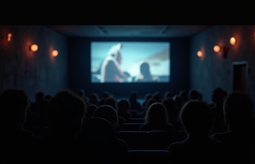 Intimate theater setting for documentary film screening